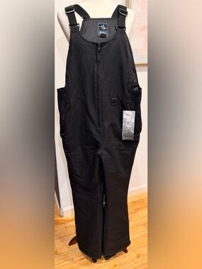 Pulse Black Cargo Bib Overalls